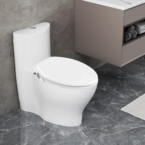 Non-Electric Toilet Bidet Seat, Elongated Seats with Adjustable Water and Dual Nozzle System for Bathroom, Easy Installation, White Bidets Attachment 9