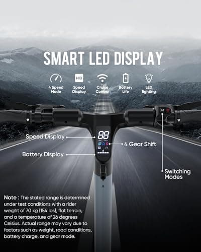 X3 Electric Scooter Adults, 800W Motor 31 MPH Top Speed Escooter, 50-Mile Long Range & 10.5" Off-Road Pneumatic Tires, Dual Brake & Dual Suspension, Foldable E-Scooter with App 7