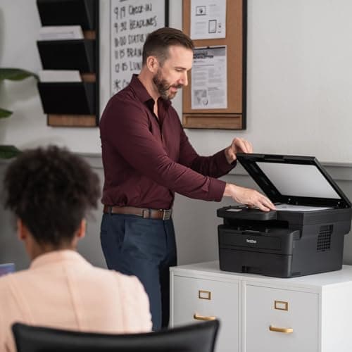 Brother HL-L2480DW Wireless Compact Monochrome Multi-Function Laser Printer with Copy and Scan, Duplex, Mobile, Black & White | Includes Refresh Subscription Trial(1), Works with Alexa 8