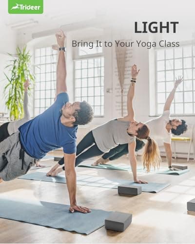 Trideer 9"x6"x3" Yoga Blocks, Yoga Blocks 2 Pack, High Density EVA Foam Blocks, Supportive, Lightweight & Odor Resistant, Yoga Essentials for Yogi & Yogini, Yoga Accessories (Gray, 9"6"3") 6