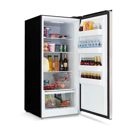 Newair Upright Freezer | 13.8 Cu. Ft., Garage-Ready Stand Up Freezer with Digital Controls, Auto Defrost, Fast Freeze Mode & LED Lighting | Stainless Steel 18