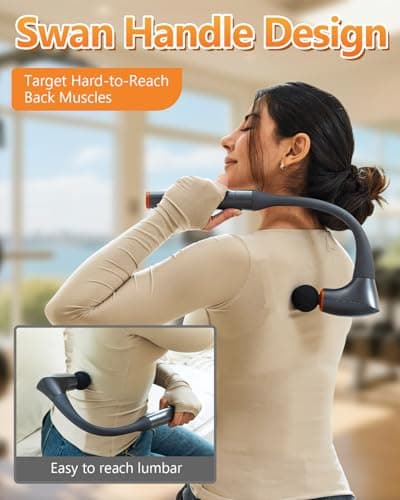 Convertible Massage Gun Deep Tissue for Back Neck Muscle Pain Relief - Electric Handheld Percussion Shoulder Massager Tool with Detachable Long Handle Portable Case，FSA-HSA Eligible 2