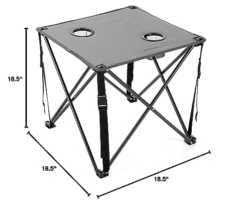 ARROWHEAD OUTDOOR 26” (66cm) Portable Camping Folding Table, 2 Cup Holders, Square, Carrying Case, Steel Frame, High-Grade 600D Canvas 8