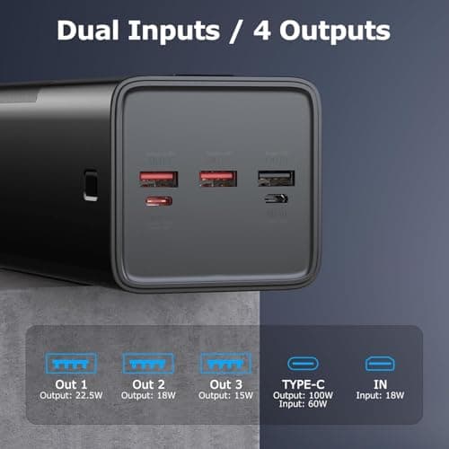 ZKpilse 100W Portable Charger Power Bank 50000mAh Fast Charging USB C Laptop External Battery Pack Power Bank, 4 Outputs 3 Inputs LED Display Mobile Phone Portable Power Banks for Travel Camping 4