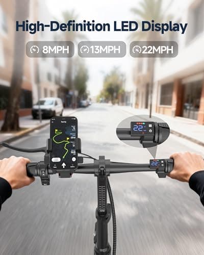 KEQ Electric Scooter Adults with Seat, 48V 22.5AH Foldable Escooter 14" Tires 500W Motor 22MPH 35Miles Long Range and Disc Brake 350lbs Max Load Dual Shock Suspension Wide Deck Rear Box 8