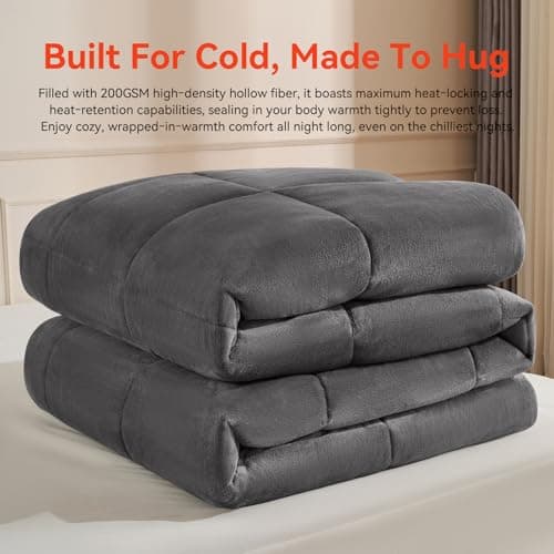 STWIENER Oversized King Comforter Duvet Insert 120"x120" - Plush Fluffy Heavy Winter Flannel, Extra Large Super King Size Breathable Microfiber with 8 Corner Tabs, All Seasons Warm Bedding (Grey) 7