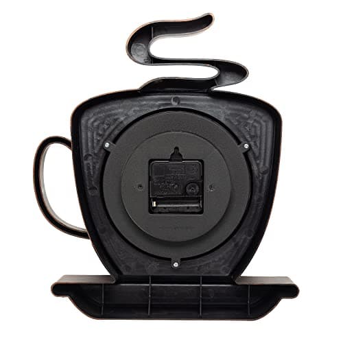 Park Madison Coffee Cappuccino Cup 12.5 Inch Quality Quartz Battery Operated 3-D Easy to Read Home/Office/Kitchen/Classroom/School Clock Classic Movement 5