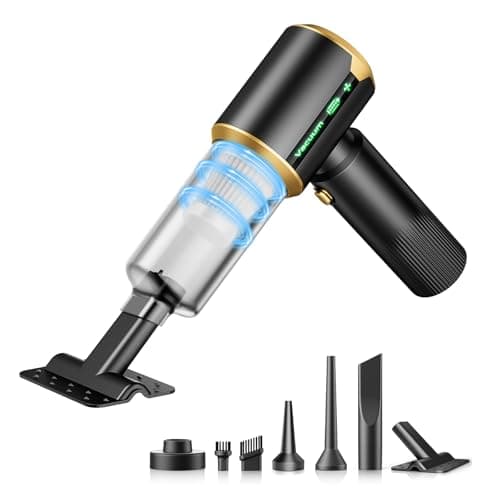 JIXINMIYUE Handheld Vacuum for Car & Office: 16000Pa High-Power Suction, Brushless Motor, HEPA Filter - Lightweight Cordless - Jet Black