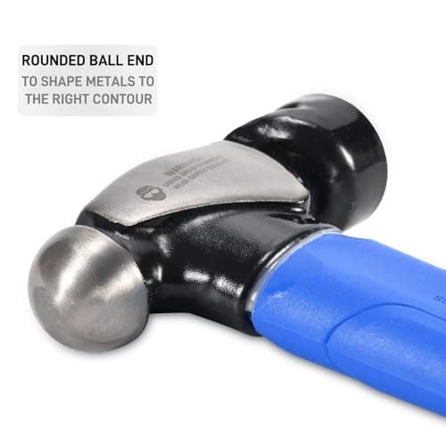 Real Steel Ball Peen Hammer 16oz, Metalworking Tool Forged Steel Head Ball Pein Hammer Jacketed Graphite 0504 5