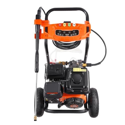 VEVOR Gas Pressure Washer, 3500 PSI 2.6 GPM, Gas Powered Pressure Washer with Aluminum Pump, Spray Gun and Extension Wand, 5 Nozzle Set, for Cars, Fences, Homes, Driveways, Patios Furniture Horizontal 11