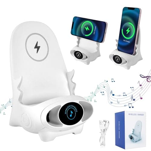 Portable Mini Chair Wireless Charger Phone Holder,Wireless Fast Charger Multifunctional Phone Holder, Multifunctional Wireless Fast Charging Station,3 in 1 Wireless Charger with Speaker Function