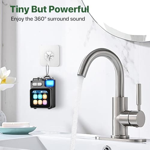 Mini Bluetooth Speaker, Smart Wireless Portable Speaker with Touchscreen, Loud HD Sound, LED Lights, BT5.4, All In One Small Audio for Home/Outdoor/Travel/Shower/Party/Beach/Camping/Hiking/Cycling 7