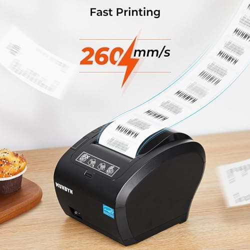 MUNBYN WiFi Receipt Printer with USB Port, 80mm WiFi POS Printer Works with Mac Windows Chromebook Linux Cash Drawer, No Support for Square, Zettle, Shopify, Kyte, Bluetooth or 5G Wi-Fi 5