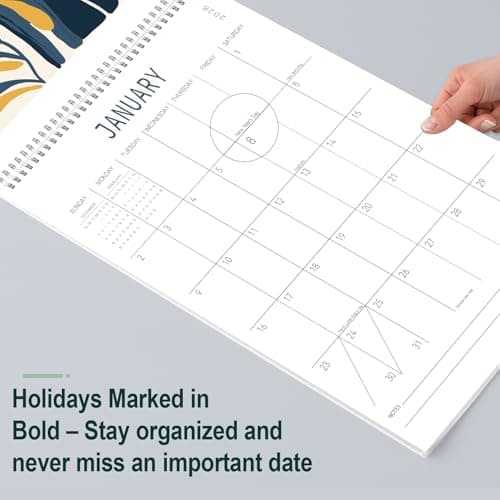 Guasslee Wall Calendar 2026-2028, Vertical Calendar Wall 2026, 36-Month Aesthetic Calendar From Jan. 2026-Dec. 2028, 28" X 11" Monthly Planner Wall With Thick Paper, Floral Design for Home Office 6