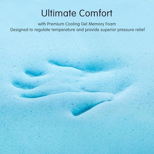 Chun Y Memory Foam Mattress Topper King, 4 Inch Cooling Mattress Topper, Gel Infused Bed Topper for Pressure Relief, Mattress Pad with Removable Washable Cover, CertiPUR-US Certified 5
