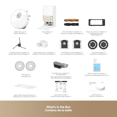 DREAME L50 Ultra Robot Vacuum and Mop White, 19,500Pa Suction, with Auto-Empty and Mop Self-Cleaning, Precise Obstacle Avoidance, HyperStream Detangling DuoBrush 9