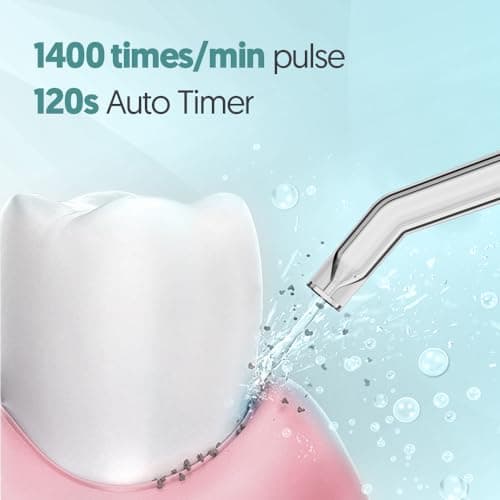 Sejoy Water Flosser Cordless Rechargeable, Water Flossers Picks for Teeth Cleaning and Flossing, Water Flosser for Braces Kids-Oral Irrigator-DIY Mode 6 Jet Tips, IPX7 Waterproof-for Travel and Home 8