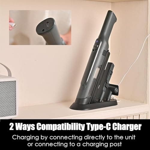 PROMOMO Handheld Vacuum Cordless, Lightweight 1.4lb with Powerful Suction, Charging Dock, Single Touch Empty and Detachable Dust Cup, Portable Mini Car Vac for Home Office and Pet Hair 5