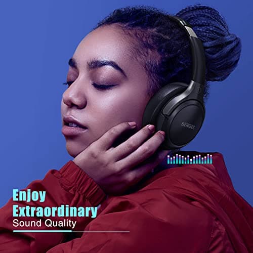 BERIBES Bluetooth Headphones Over Ear, 65H Playtime and 6 EQ Music Modes Wireless Headphones with Microphone, HiFi Stereo Foldable Lightweight Headset, Deep Bass for Home Office Cellphone PC Ect. 5