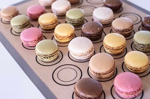 Macaron Silicone Baking Mats - Non-Stick Macaron Mat for Easy Baking | Heat Resistant & Dishwasher Safe Macaron Baking Mat | Reusable & Eco-Friendly, 1/2 Sheet Size - Pack of 4 - for Cookies & More 6