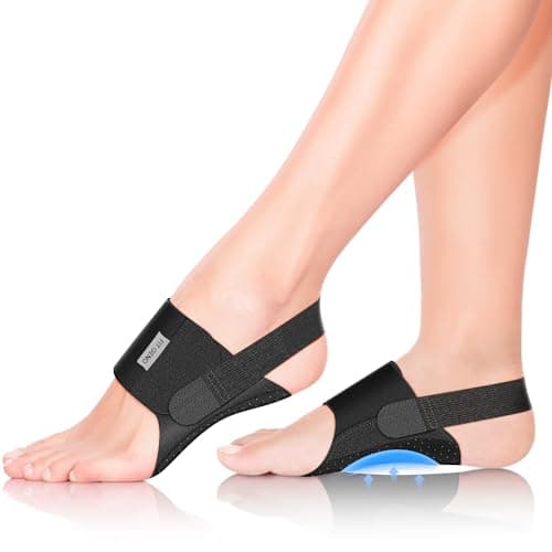 Arch Support Braces for Plantar Fasciitis Relief: Upgraded Non-Slip Wearable Arch Support w/Built-in Orthotics - Adjustable Bands w/Gel Pads for Flat Feet High & Fallen Arch Unisex