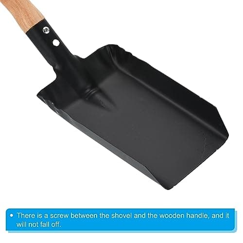 PATIKIL 14" Square Point Shovel, Square Digging Shovel Carbon Steel Flat Head Garden Shovel with Short Hardwood Handle, Black Yellow 4