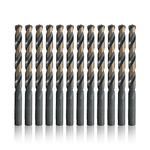 Drill America - KFD3/16P12 3/16" High Speed Steel Black & Gold KFD Split Point Drill Bit (Pack of 12), KFD Series