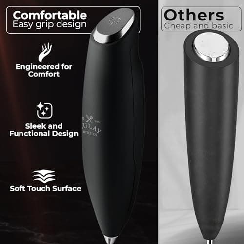 Zulay Kitchen Patented Tornado Triple Whisk Milk Frother with 4 Duracell Batteries – Handheld Foam Maker for Coffee, Lattes, Matcha & Hot Chocolate – Rich, Creamy Froth in Seconds 5