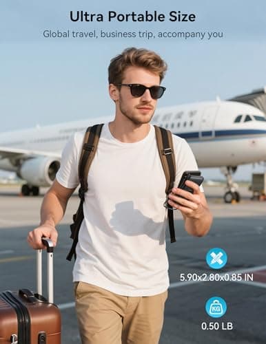 Portable Charger, 10000mAh 22.5W Fast Charging Power Bank with Built in Cable & Wall Plug, Travel Essential Battery Pack with LED Display, External Charger for iPhone 17/16, iWatch 11/10/9/8/Ultra/SE 9