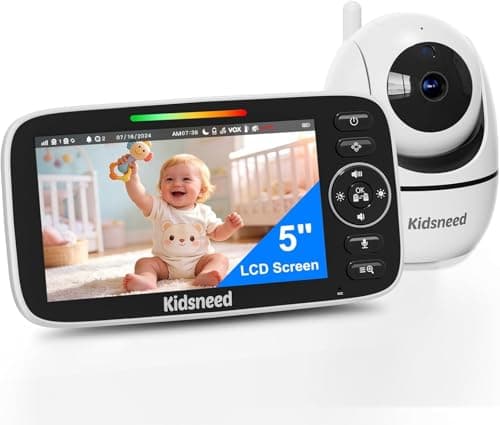 Kidsneed Baby Monitor with Camera and Audio - 5 inch 720P Video Baby Monitor, No WiFi, 48H Battery Life, Night Vision, Two Way Talk, Remote Pan Tilt Zoom, Thermal Monitor，1000 ft Range（935A）