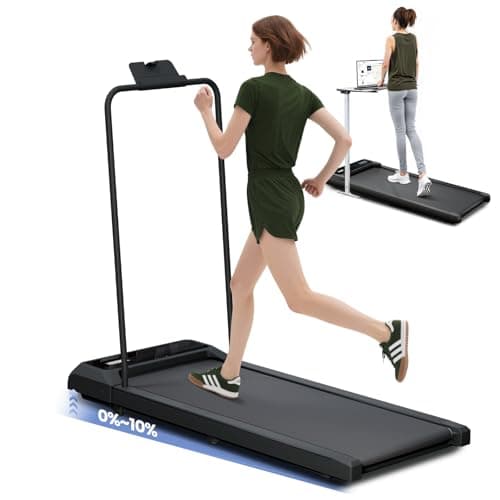 Canisflax Walking Pad with Handle Bar, 2.5HP Walking Pad Treadmill with 10% Incline, Portable Under Desk Treadmill for Home, 300LBS Capacity, Remote Control, Large LED Display, Grey