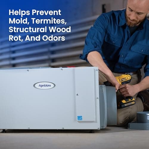 AprilAire E080 Pro 80-Pint Whole-House Dehumidifier, Energy Star Certified, Commercial-Grade for Basement, Crawlspace or Whole House up to 4,400 sq. ft. 12