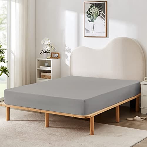 HBHLFZ King Fitted Sheet Only, Soft Breathable Bottom Sheet - 78"x80" Deep Pockets King Size Fitted Sheet - All Around Stretch Fit, Wrinkle Resistant, Colorfast - Easy Care, Gray