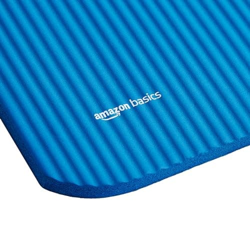 Amazon Basics 1/2 Inch Extra Thick Exercise Yoga Mat with Carrying Strap for Home Workouts and Fitness, Non-Slip, Cushioned Support, 74" x 24" x 0.5", Blue 5