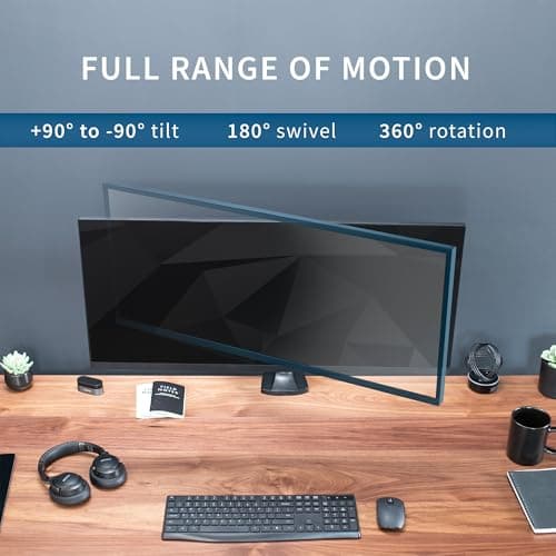 VIVO Premium Aluminum Heavy Duty Single Monitor Arm for Ultrawide Monitor up to 40 inches and 24 lbs, Desk Mount Stand, Pneumatic Height, Max VESA 100x100, Black, STAND-V101Q 5