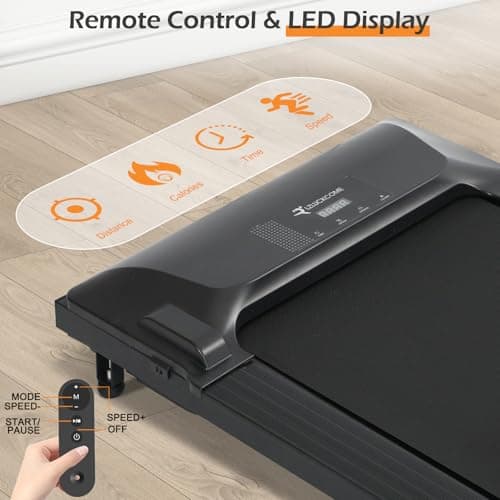 LZLUCKCOME Walking Pad, Under Desk Treadmill 300 LBS Capacity LED Display Extra Wide Pedal, Treadmills for Home/Office 6