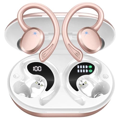 Rulefiss Wireless Earbuds Bluetooth Headphones, Bluetooth 5.3 Earbuds with Immersive HiFi Stereo, 48Hrs Wireless Ear Buds Over Ear, HD Mic, Comfortable Sport Earhooks, IP7 Waterproof in Ear Earphones