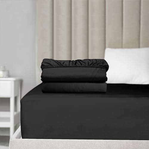 Elegant Comfort Super Soft Bulk 2-Pack Extra Deep Pocket 1500 Premium Hotel Quality Microfiber Fitted Sheet for High Mattress up to 21" inch with Double Sided Smart Pockets, Twin XL, Black 7