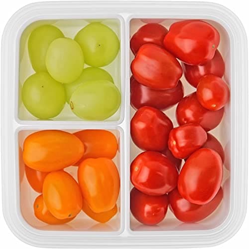 carrotez 3 Compartment Snack Container, Small Divided Food and Snack Container with Lids for Adults, Microwave Safe, BPA Free, Reusable, 2.4 Cup (570ml) 8
