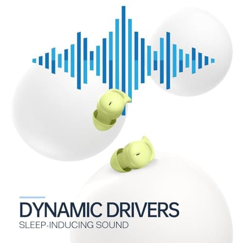 Hulaed Invisible Sleep Headphones,Sleep Earbuds for Side Sleepers,Small Sleeping Earphones Comfortable Noise Blocking, Bluetooth 5.3 Wireless Headphones for Sleeping - Green 6