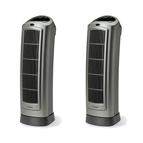 Lasko 1500W Portable Oscillating Ceramic Heater Tower w/Digital Display, 2 Pack