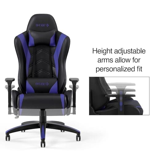 STAPLES Emerge Vartan Gaming Chair, Ergonomic, Adjustable Height, Swivel, Blue 7