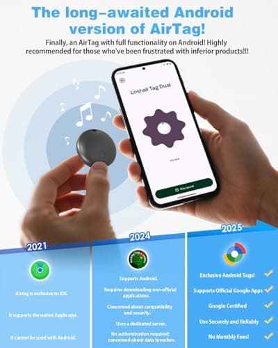Air Tags for Android,Air Tags-4 Pack Android,2 Year Battery Life,Air Tracker Tags with 4 Case,Google Find Trackers for Google'S Find Hub App,IP65 Waterproof Luggage Tracker for Keys 2