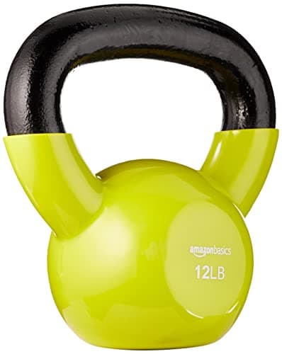 Amazon Basics Vinyl Kettlebell, 12 pound, Yellow