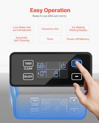 VEVOR Under Counter Ice Maker Machine, 80 Lbs/Day Undercounter Built-in Ice Maker with Reversible Door, Stainless Steel Freestanding Ice Machine for Commercial Home Kitchen 5