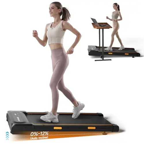 Walking Pad with Auto Incline, Under Desk Folding Treadmill with Remote Control and LED Display for Home Office, 3HP Portable Walking Jogging Running Machine, 300 LB Capacity