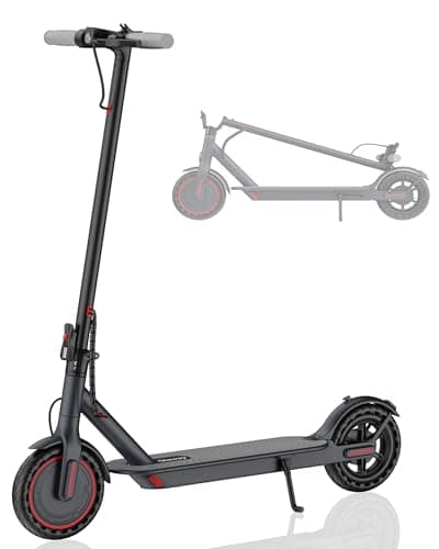 Qlaway Electric Scooter - Top Speed 19 MPH, Max 15 Miles Ranges, 8.5" Solid Tire, Powerful 350W Motor, Load 264LBS, Aluminum Alloy Foldable Commuting Escooter for Adults & Teens