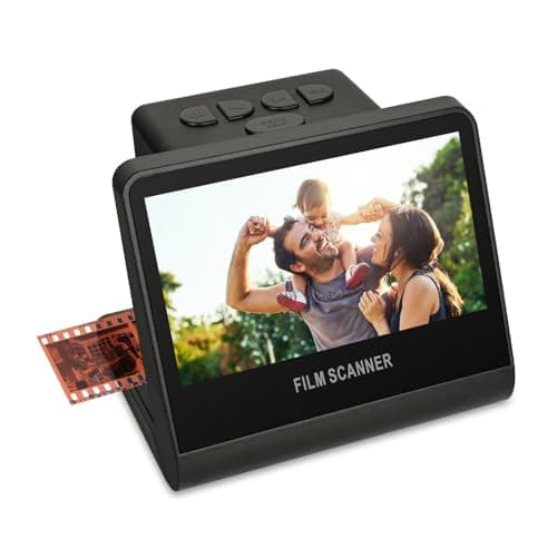 22 MP Film & Slide Scanner with 5 Inch LCD Screen, All-in-One Digital Film Scanner Built-in 16GB Memory Converts B&W/135/110/126 KPK Negative and Super 8/Monochrome Slides into JPEG Photos