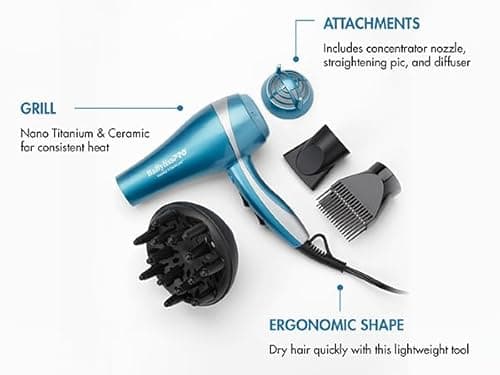 BaBylissPRO Hair Dryer, Nano Titanium 2000-Watt Blow Dryer, Hair Styling Tools & Appliances, BNT5548 7
