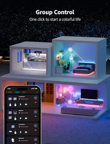 Lepro S1 AI LED Strip Lights for Bedroom - 50ft Smart RGB Light Strips with IC and Rainbow Chasing Effects, Color Segment DIY, Personalized Al Lighting Designer, No Remote, 2.4G Wi-Fi & Bluetooth 8